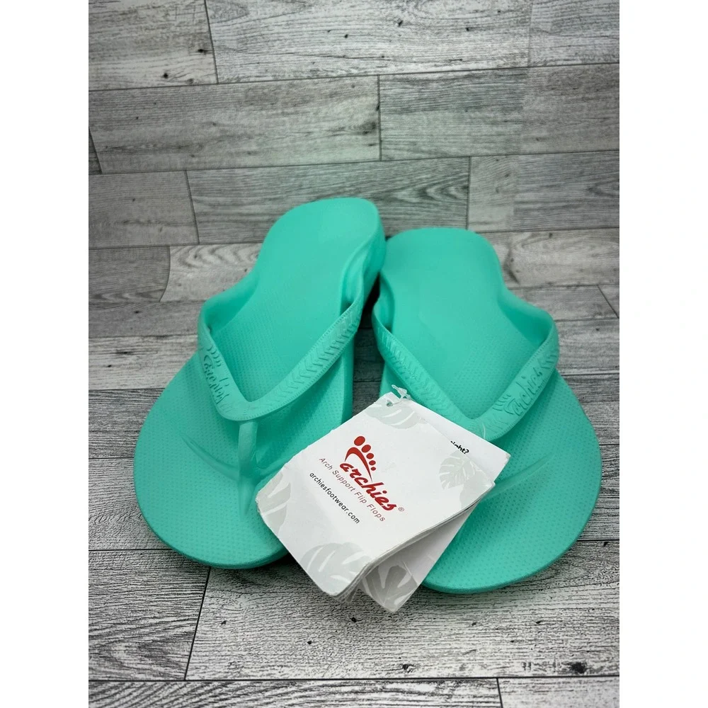 Archies Arch Support Flip Flops Mint Green Men 10 Women 11 Orthotic‎ Sandals NEW